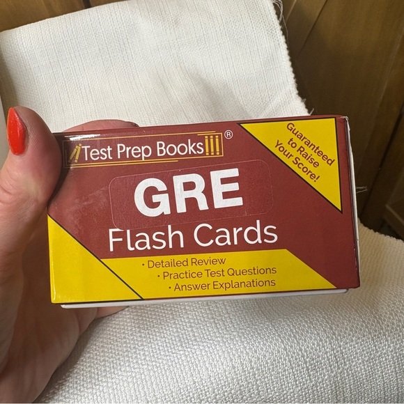GRE Test Preparation Book and Flash Cards Set - Yellow and Red - Picture 5 of 8